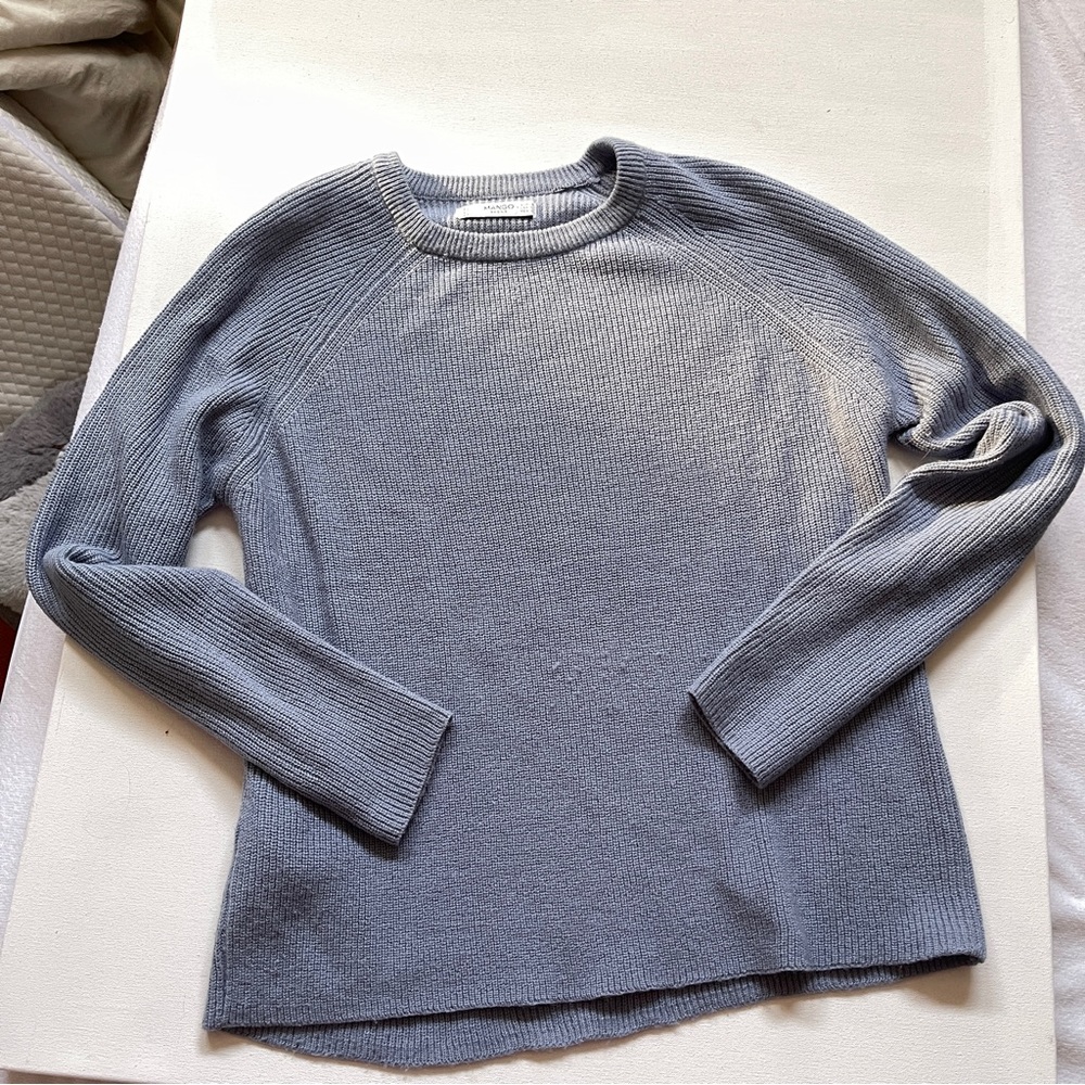 Mango XS blue knitted pullover sweater jumper